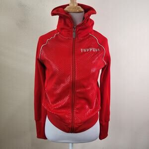 Puma Ferrari Full Zip Athletic Track Racing Jacket Womens Size S Scudderia Y2K
